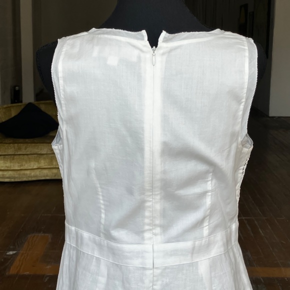 Ivory, cotton and linen sleeveless dress - Picture 6 of 6